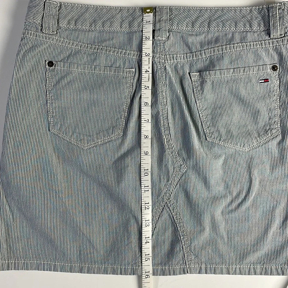 Tommy Hilfiger Striped Mini Skirt Size 10 Blue White - Picture 11 of 12